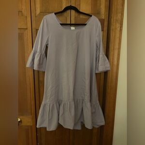 8 By Yook Cottagecore Lagenlook Lavender A-Line Dress Ruffled 3/4 Sleeves